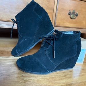 Black Suede Desert Wedges